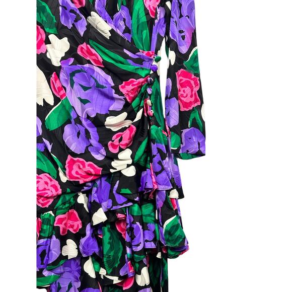 Silk Floral Midi Dress - Picture 6 of 8